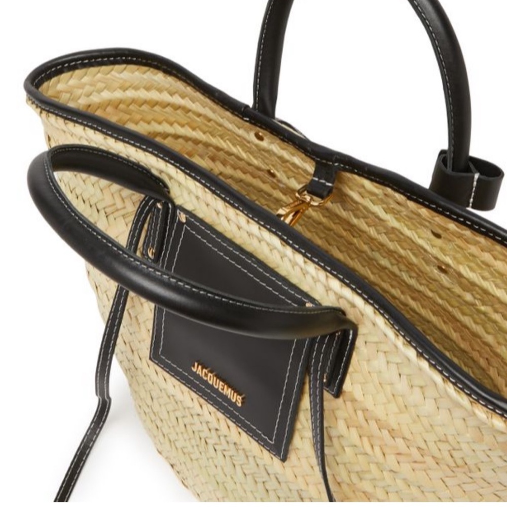 JACQUEMUS Soli basket tote panier raffia tote shoulder bag - Picture 6 of 8